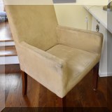 F54. Microsuede arm chair. May need cleaning. - $48 